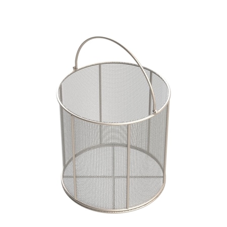 Anysizebasket Round Wire Mesh Basket: 12Dia. x 12H, 304 SS, 1/4 Rod Frame, Mesh: 4 x .063 TMT-120RND120-C04S